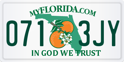 FL license plate 0713JY