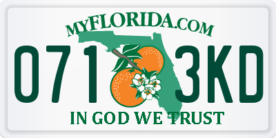 FL license plate 0713KD