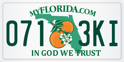 FL license plate 0713KI