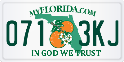 FL license plate 0713KJ