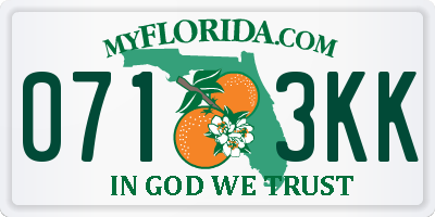FL license plate 0713KK