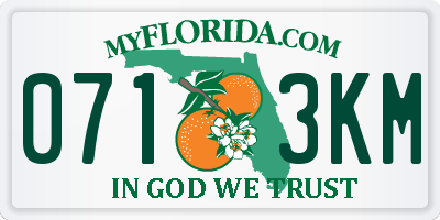FL license plate 0713KM