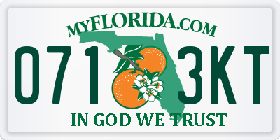 FL license plate 0713KT