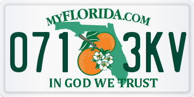 FL license plate 0713KV