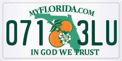 FL license plate 0713LU