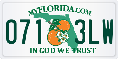 FL license plate 0713LW