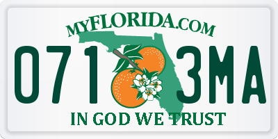 FL license plate 0713MA