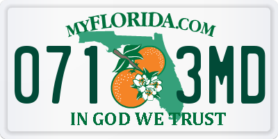 FL license plate 0713MD