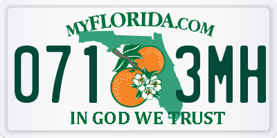 FL license plate 0713MH
