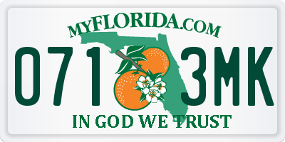 FL license plate 0713MK
