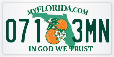 FL license plate 0713MN