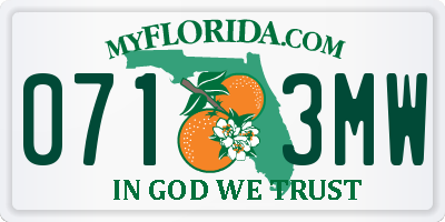 FL license plate 0713MW