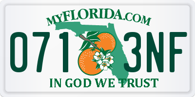 FL license plate 0713NF
