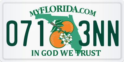 FL license plate 0713NN