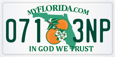 FL license plate 0713NP