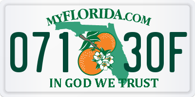 FL license plate 0713OF