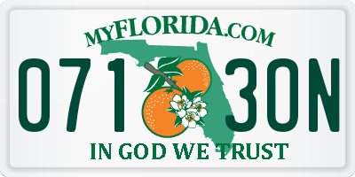 FL license plate 0713ON