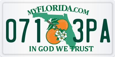 FL license plate 0713PA
