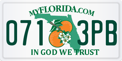 FL license plate 0713PB
