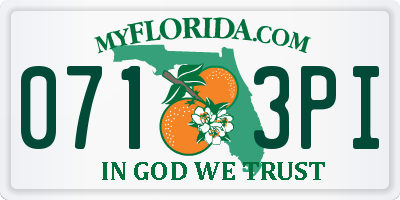 FL license plate 0713PI