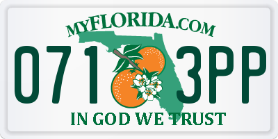 FL license plate 0713PP