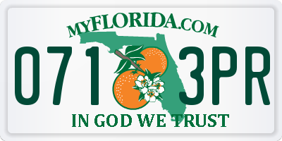FL license plate 0713PR
