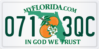 FL license plate 0713QC
