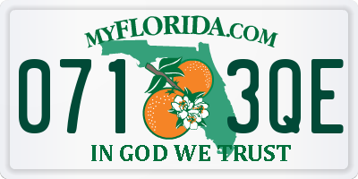 FL license plate 0713QE