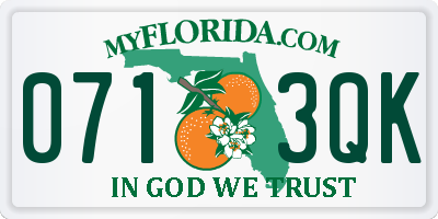 FL license plate 0713QK