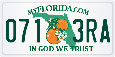 FL license plate 0713RA