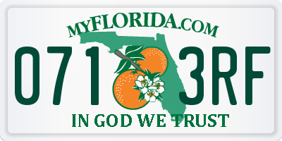FL license plate 0713RF