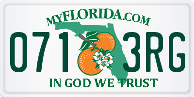 FL license plate 0713RG