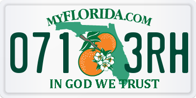 FL license plate 0713RH