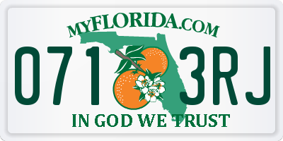 FL license plate 0713RJ
