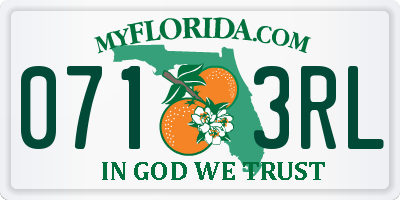 FL license plate 0713RL