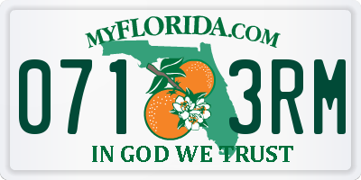 FL license plate 0713RM