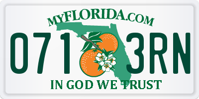 FL license plate 0713RN