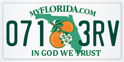 FL license plate 0713RV