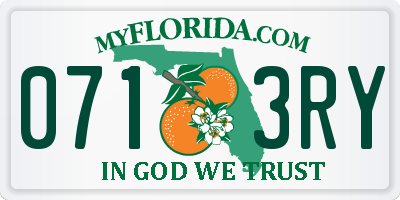 FL license plate 0713RY