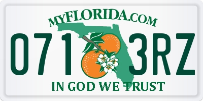 FL license plate 0713RZ