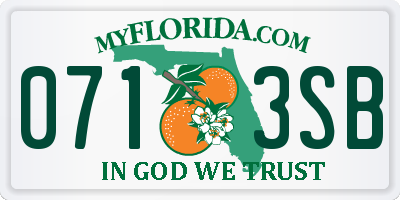 FL license plate 0713SB