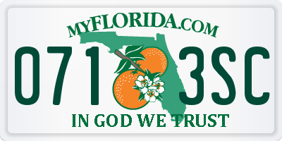 FL license plate 0713SC