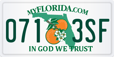 FL license plate 0713SF