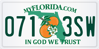 FL license plate 0713SW