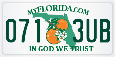 FL license plate 0713UB