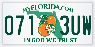 FL license plate 0713UW