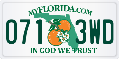 FL license plate 0713WD