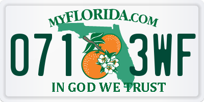 FL license plate 0713WF