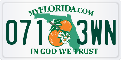 FL license plate 0713WN