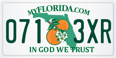 FL license plate 0713XR